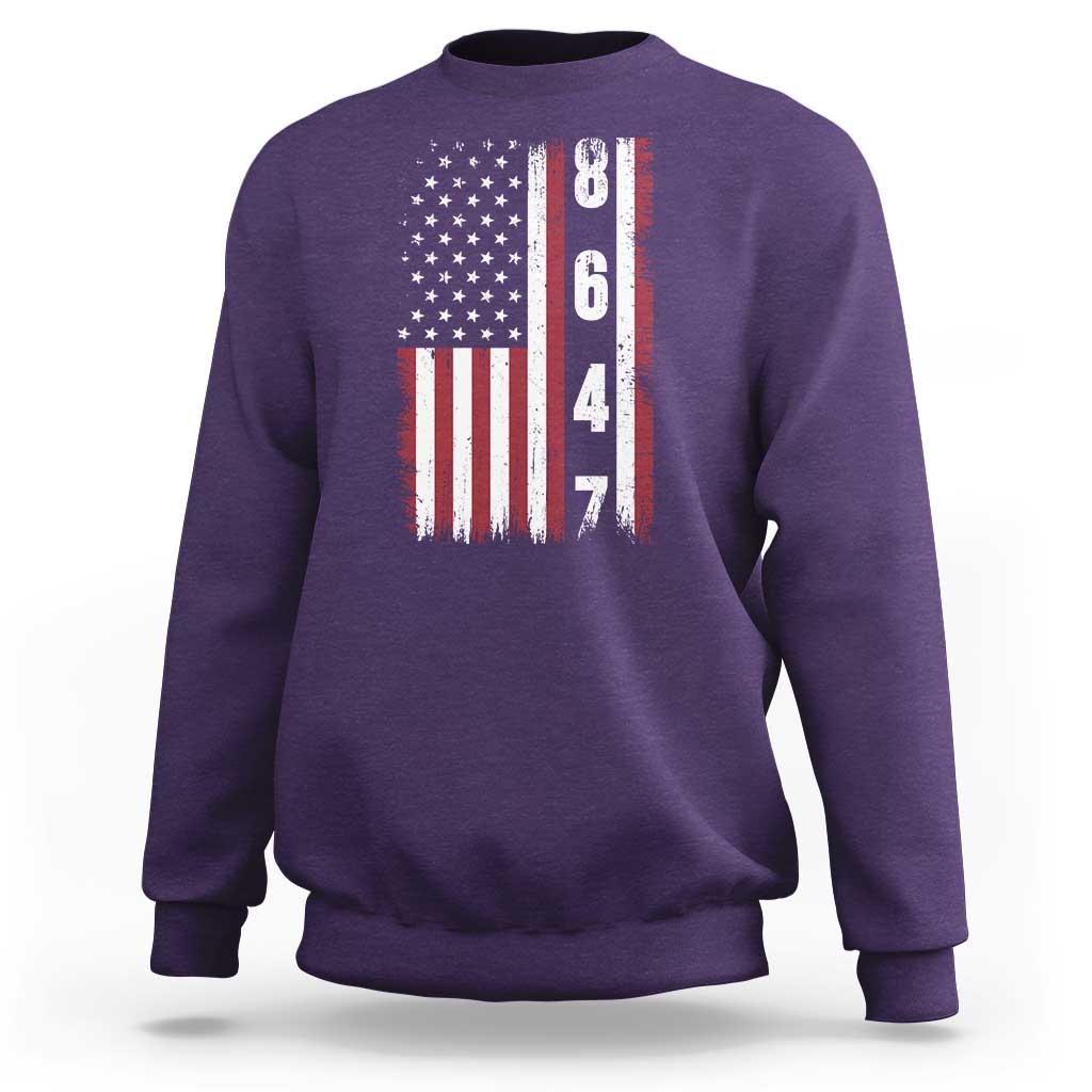 8647 Vintage US Flag Sweatshirt Political Expression Apparel For Democrats
