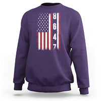 8647 Vintage US Flag Sweatshirt Political Expression Apparel For Democrats