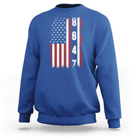 8647 Vintage US Flag Sweatshirt Political Expression Apparel For Democrats