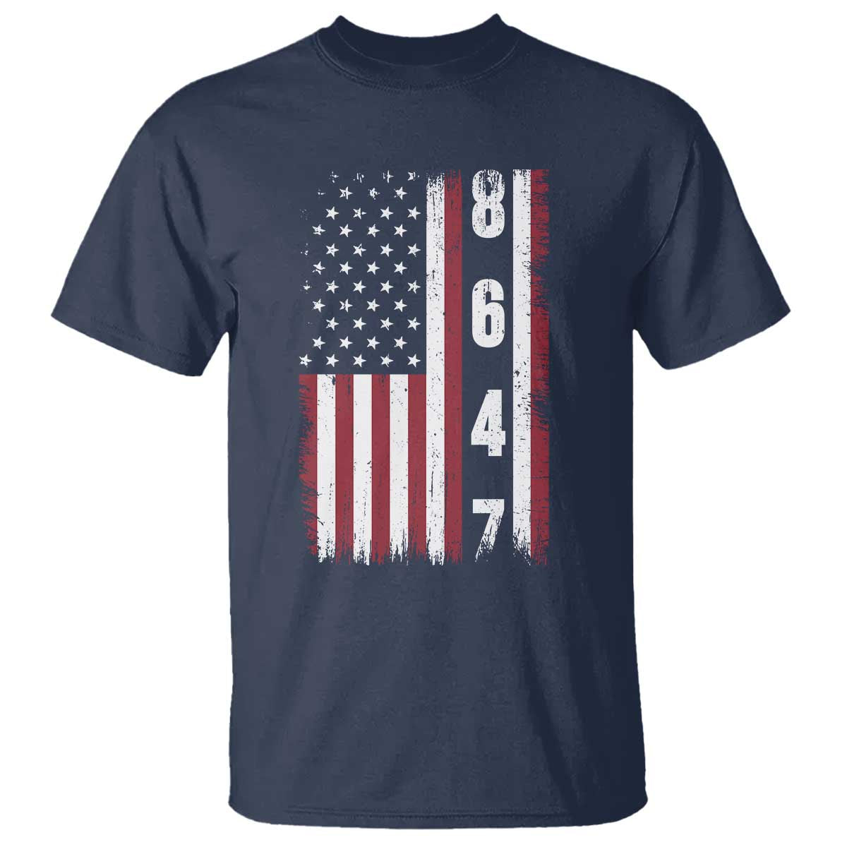 8647 Vintage US Flag T Shirt Political Expression Apparel For Democrats