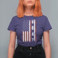 8647 Vintage US Flag T Shirt For Women Political Expression Apparel For Democrats