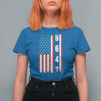 8647 Vintage US Flag T Shirt For Women Political Expression Apparel For Democrats