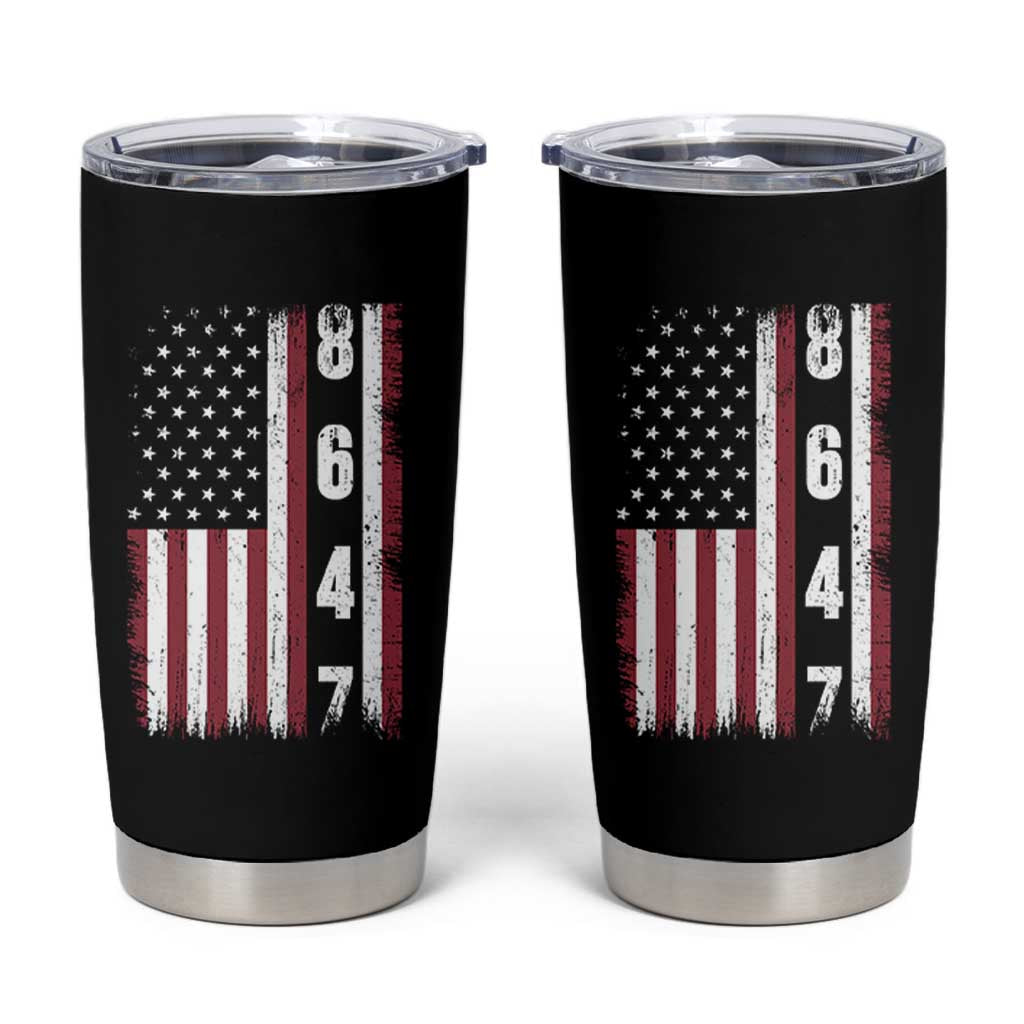 8647 Vintage US Flag Tumbler Cup Political Expression Apparel For Democrats