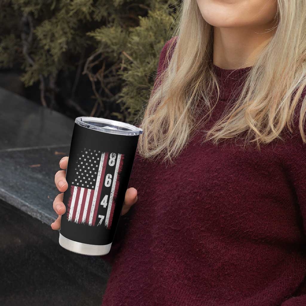 8647 Vintage US Flag Tumbler Cup Political Expression Apparel For Democrats