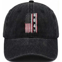 8647 Vintage US Flag Washed Cotton Baseball Cap Political Expression Apparel For Democrats