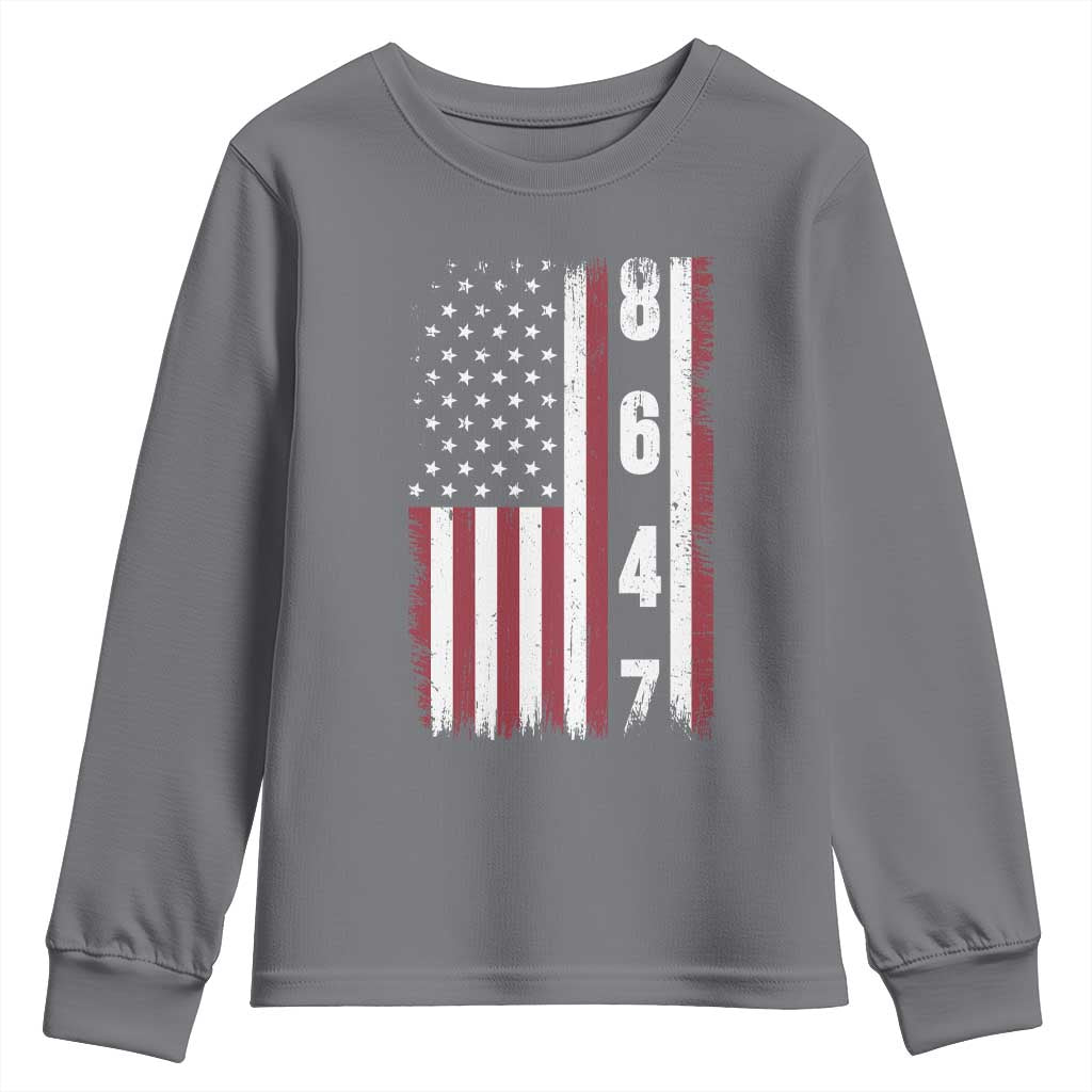 8647 Vintage US Flag Youth Sweatshirt Political Expression Apparel For Democrats
