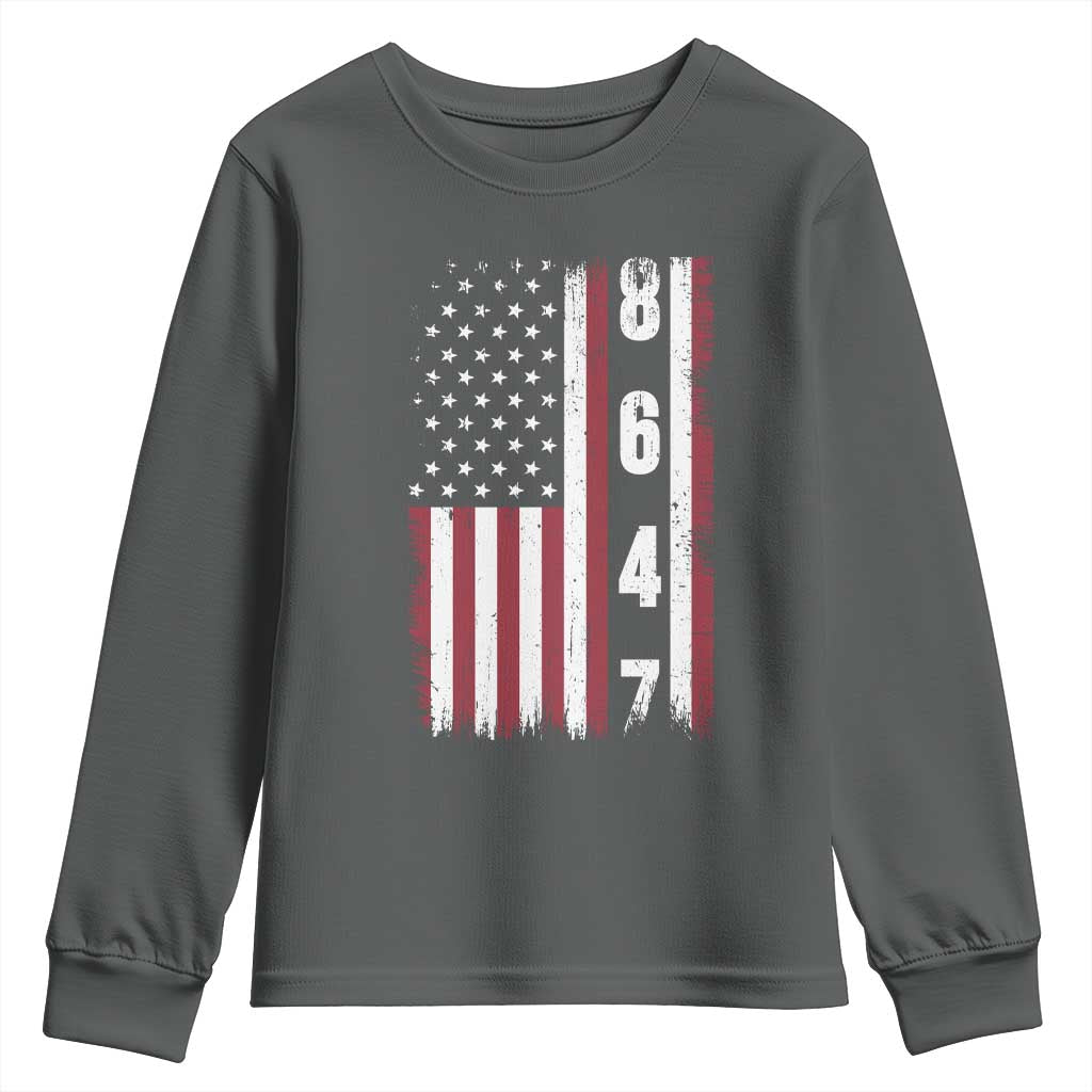 8647 Vintage US Flag Youth Sweatshirt Political Expression Apparel For Democrats