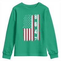 8647 Vintage US Flag Youth Sweatshirt Political Expression Apparel For Democrats
