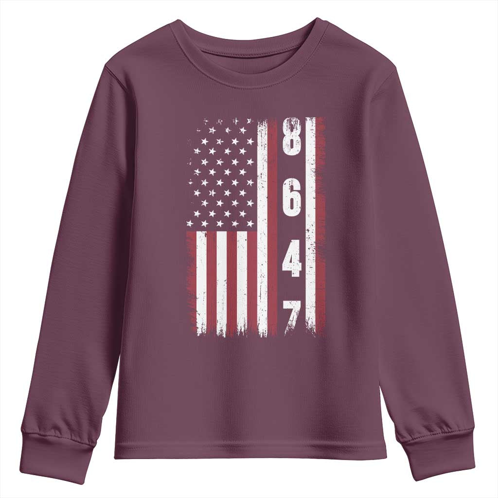 8647 Vintage US Flag Youth Sweatshirt Political Expression Apparel For Democrats
