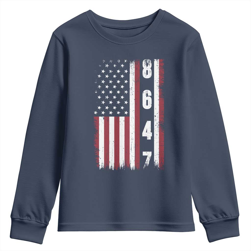 8647 Vintage US Flag Youth Sweatshirt Political Expression Apparel For Democrats