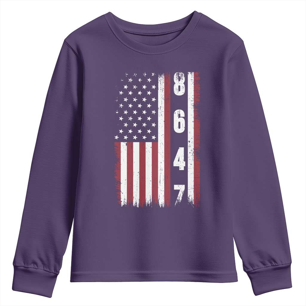 8647 Vintage US Flag Youth Sweatshirt Political Expression Apparel For Democrats