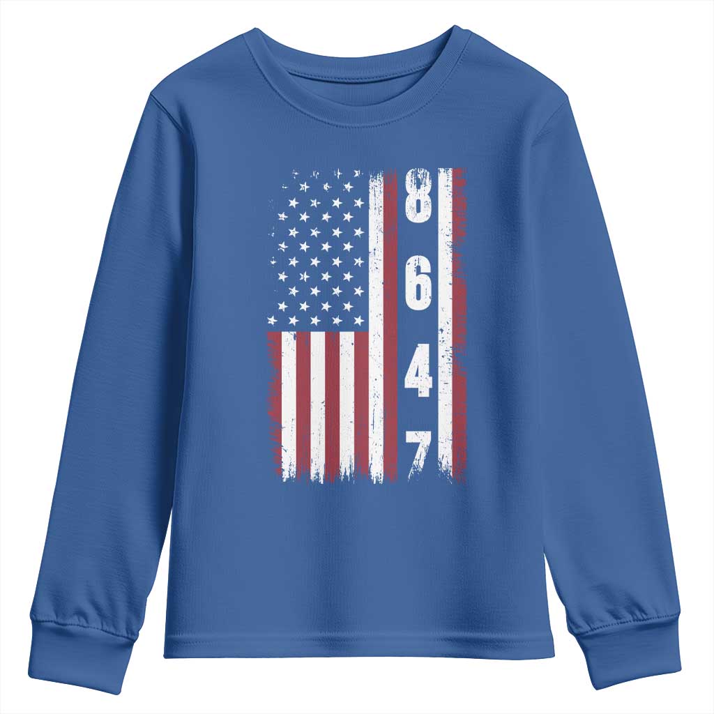 8647 Vintage US Flag Youth Sweatshirt Political Expression Apparel For Democrats