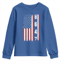 8647 Vintage US Flag Youth Sweatshirt Political Expression Apparel For Democrats
