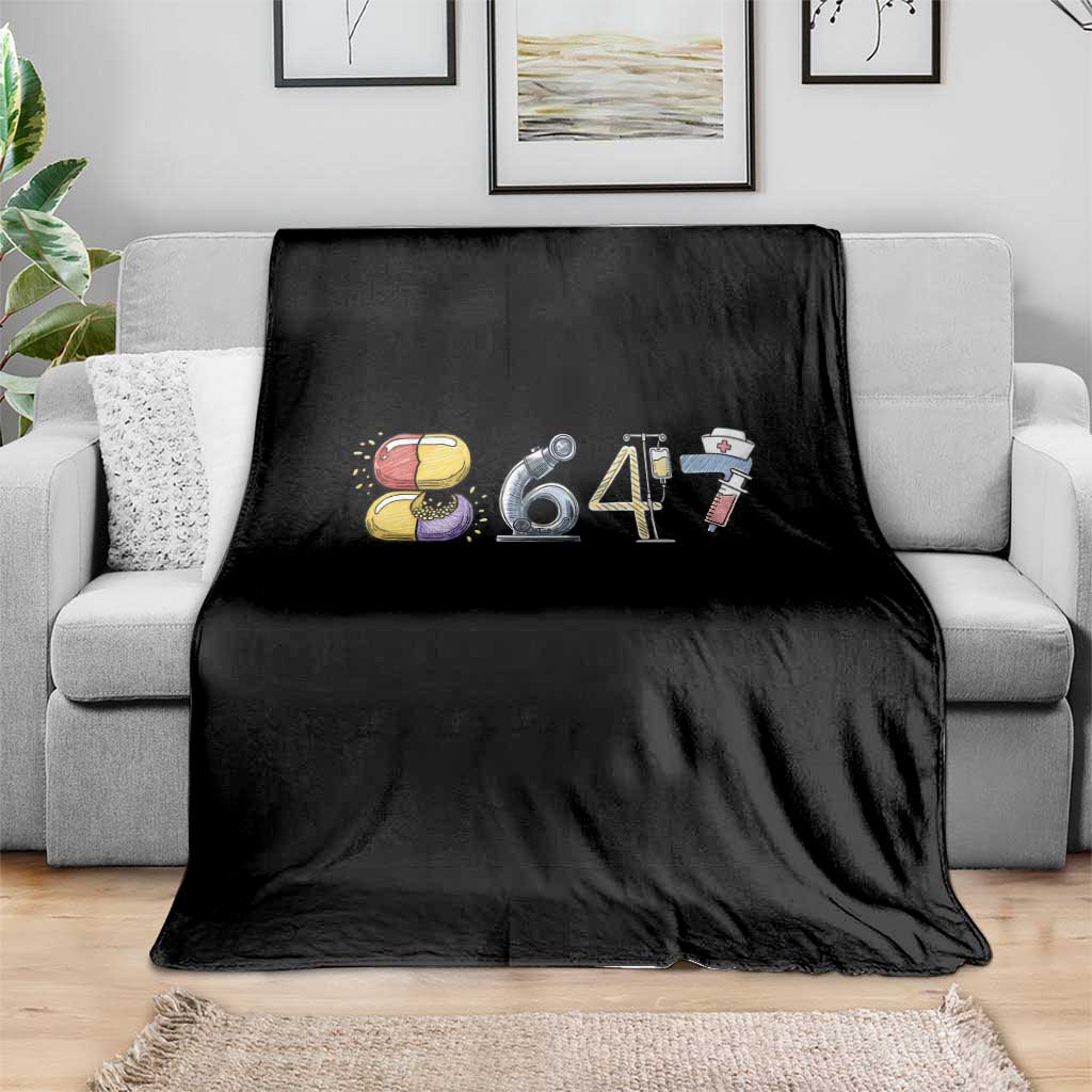 8647 Medical Professions Resist Graphic Throw Blanket Healthcare Worker Freedom