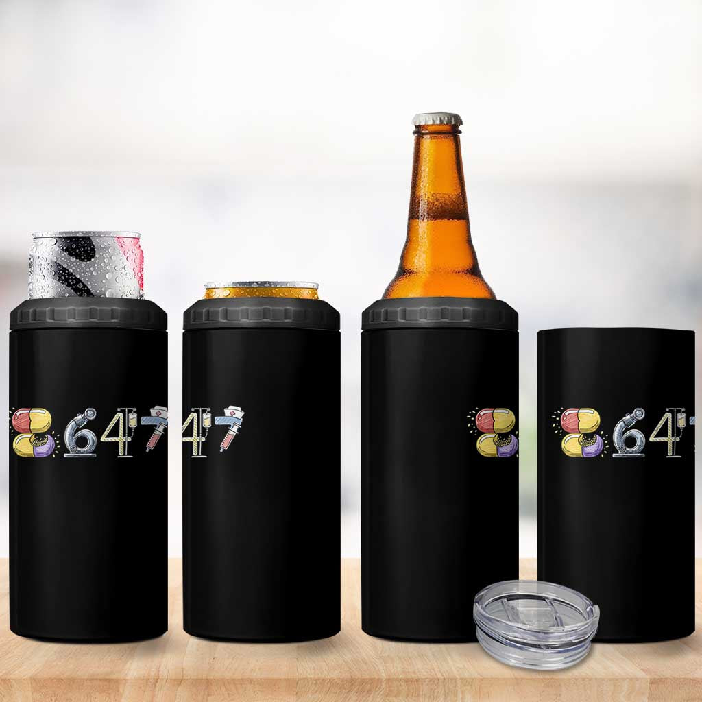 8647 Medical Professions Resist Graphic 4 in 1 Can Cooler Tumbler Healthcare Worker Freedom