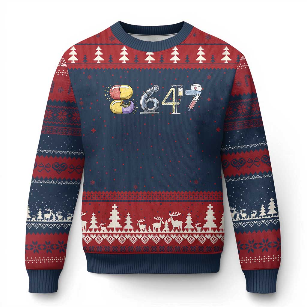 8647 Medical Professions Resist Graphic Ugly Christmas Sweater Healthcare Worker Freedom