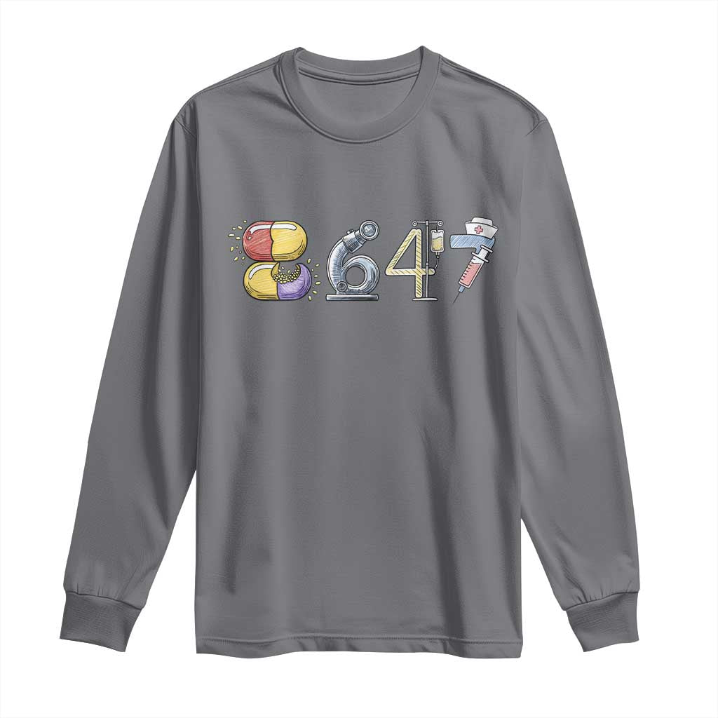 8647 Medical Professions Resist Graphic Long Sleeve Shirt Healthcare Worker Freedom