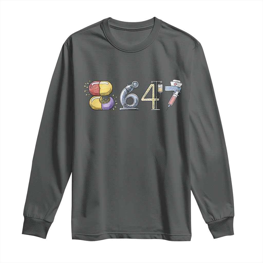 8647 Medical Professions Resist Graphic Long Sleeve Shirt Healthcare Worker Freedom