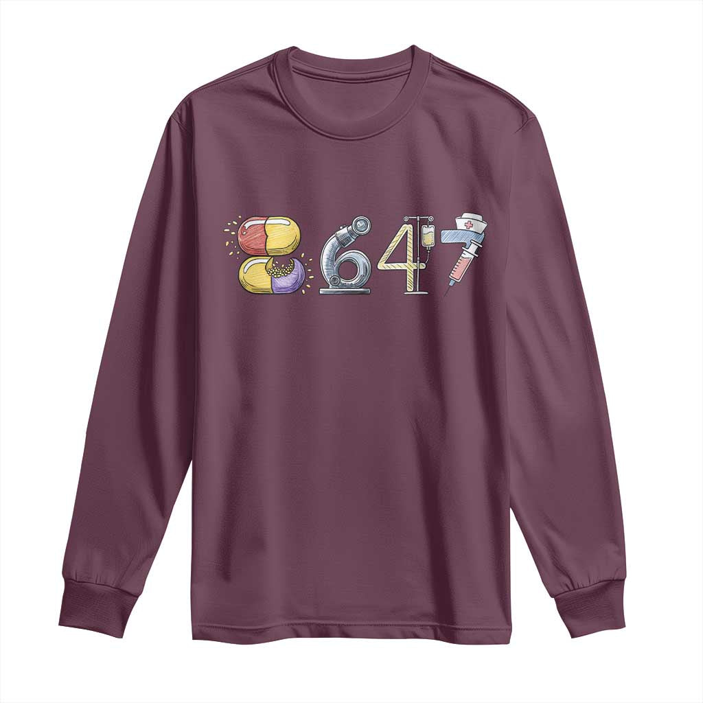 8647 Medical Professions Resist Graphic Long Sleeve Shirt Healthcare Worker Freedom