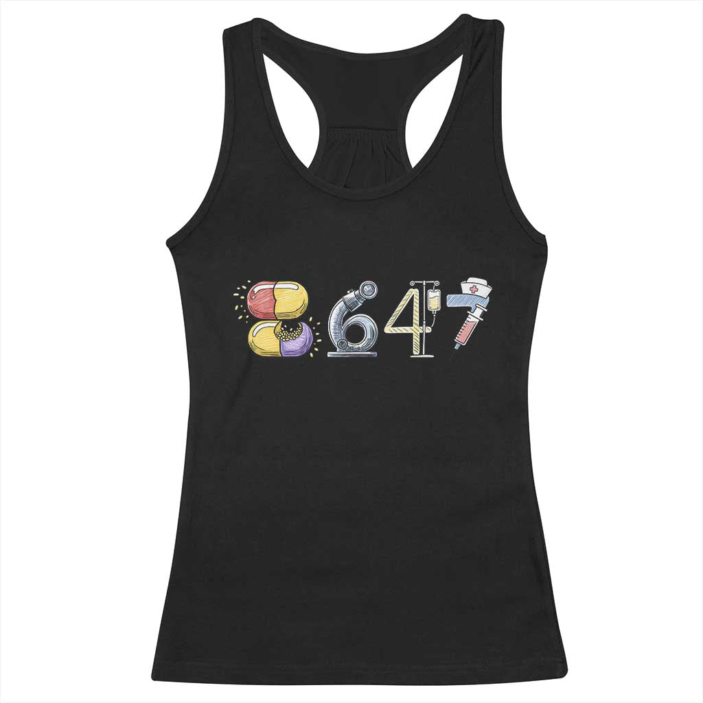 8647 Medical Professions Resist Graphic Racerback Tank Top Healthcare Worker Freedom