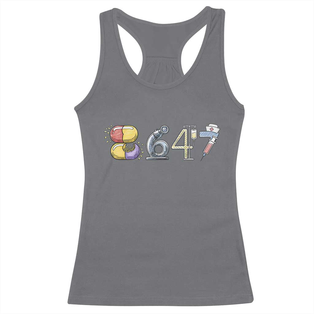 8647 Medical Professions Resist Graphic Racerback Tank Top Healthcare Worker Freedom