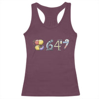 8647 Medical Professions Resist Graphic Racerback Tank Top Healthcare Worker Freedom