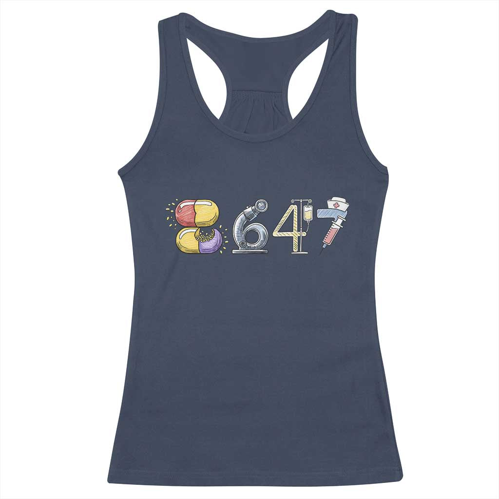 8647 Medical Professions Resist Graphic Racerback Tank Top Healthcare Worker Freedom