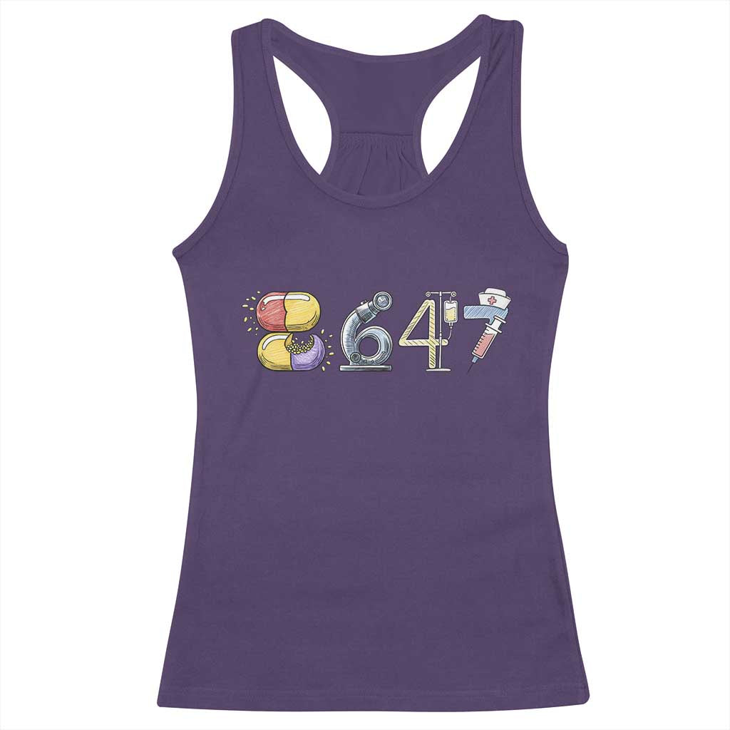 8647 Medical Professions Resist Graphic Racerback Tank Top Healthcare Worker Freedom