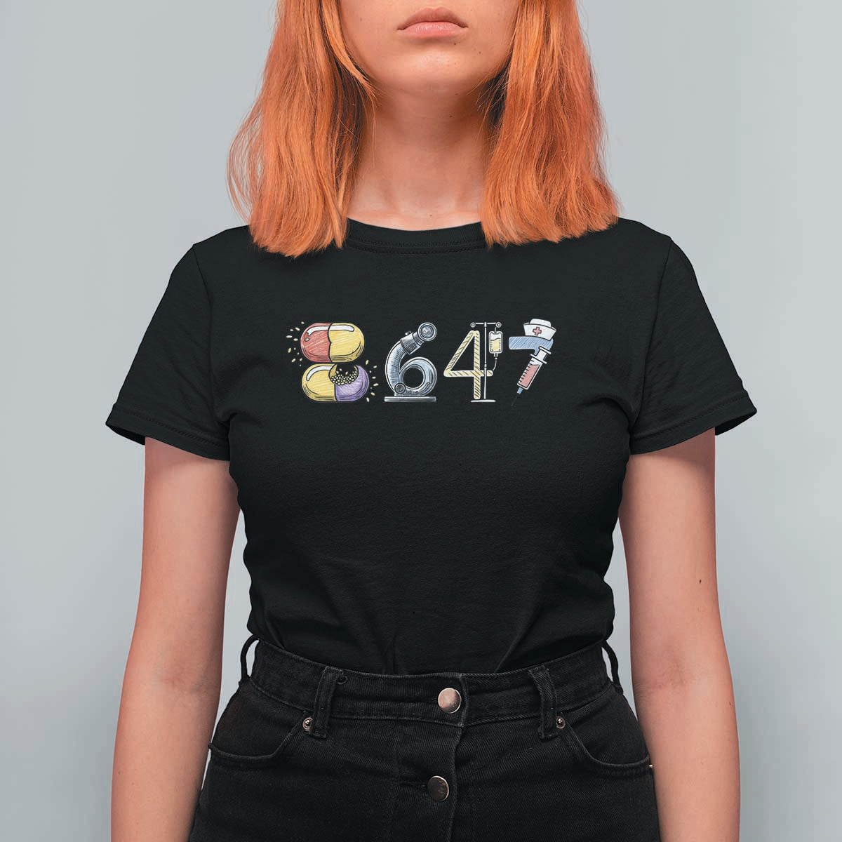 8647 Medical Professions Resist Graphic T Shirt For Women Healthcare Worker Freedom