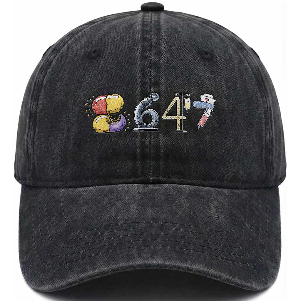 8647 Medical Professions Resist Graphic Washed Cotton Baseball Cap Healthcare Worker Freedom
