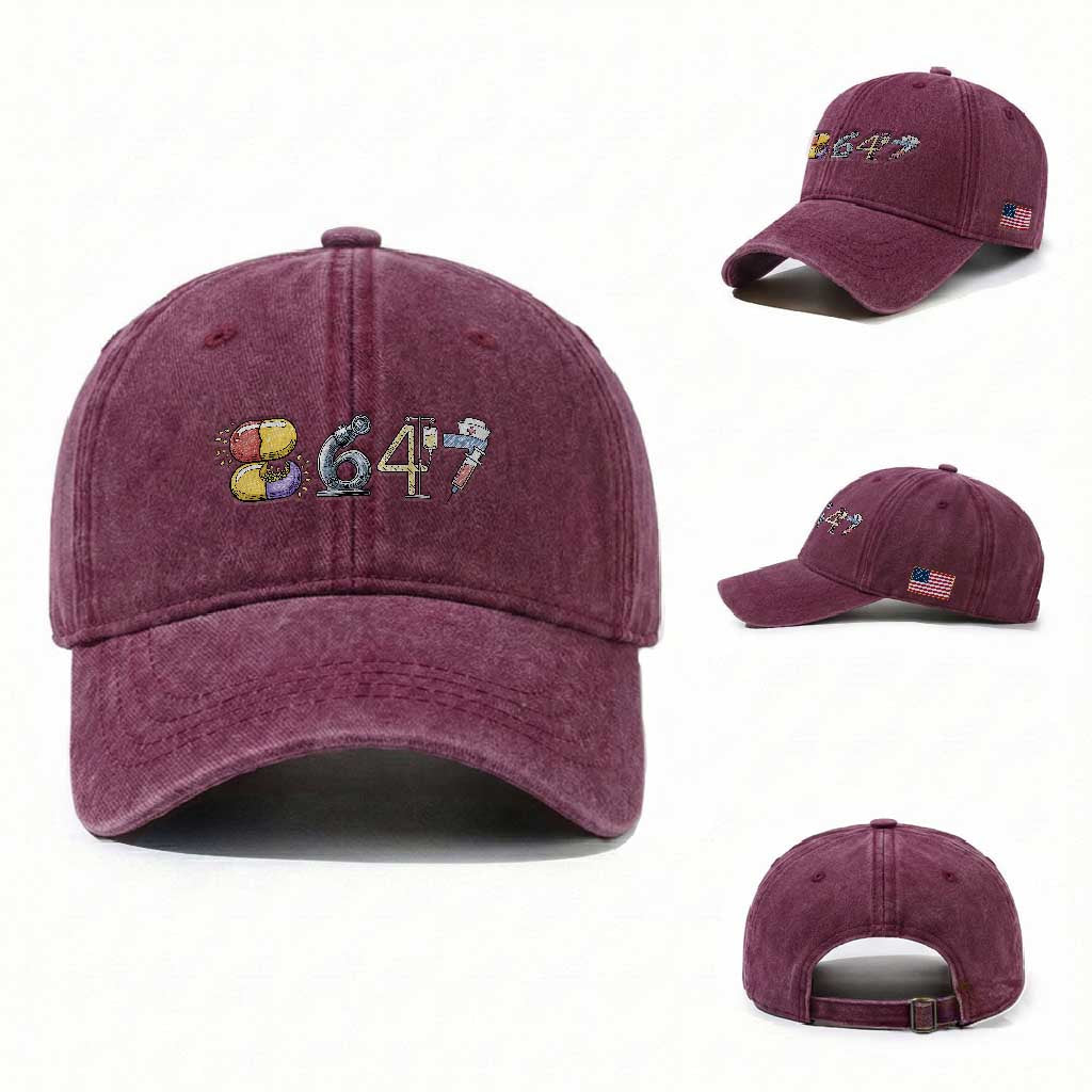 8647 Medical Professions Resist Graphic Washed Cotton Baseball Cap Healthcare Worker Freedom