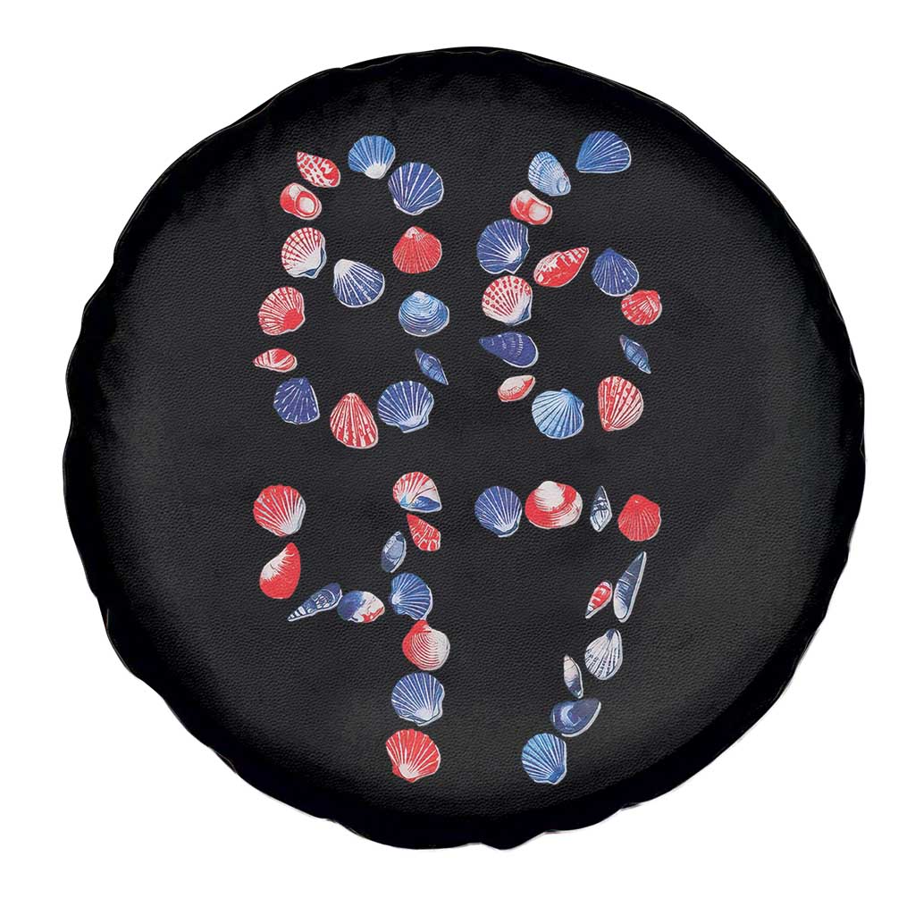 Red White Blue Seashell 8647 Spare Tire Cover Viral 2026 Beach Walk Satire Graphic