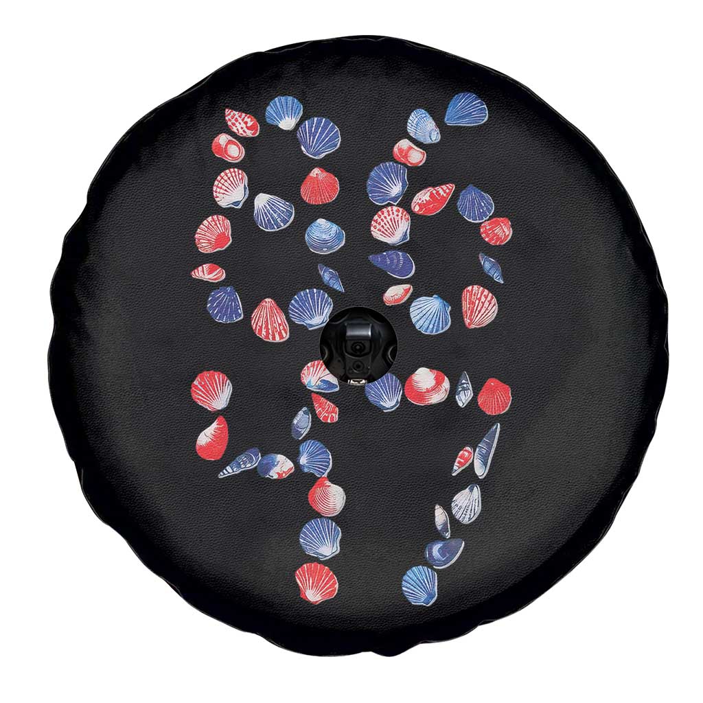 Red White Blue Seashell 8647 Spare Tire Cover Viral 2026 Beach Walk Satire Graphic