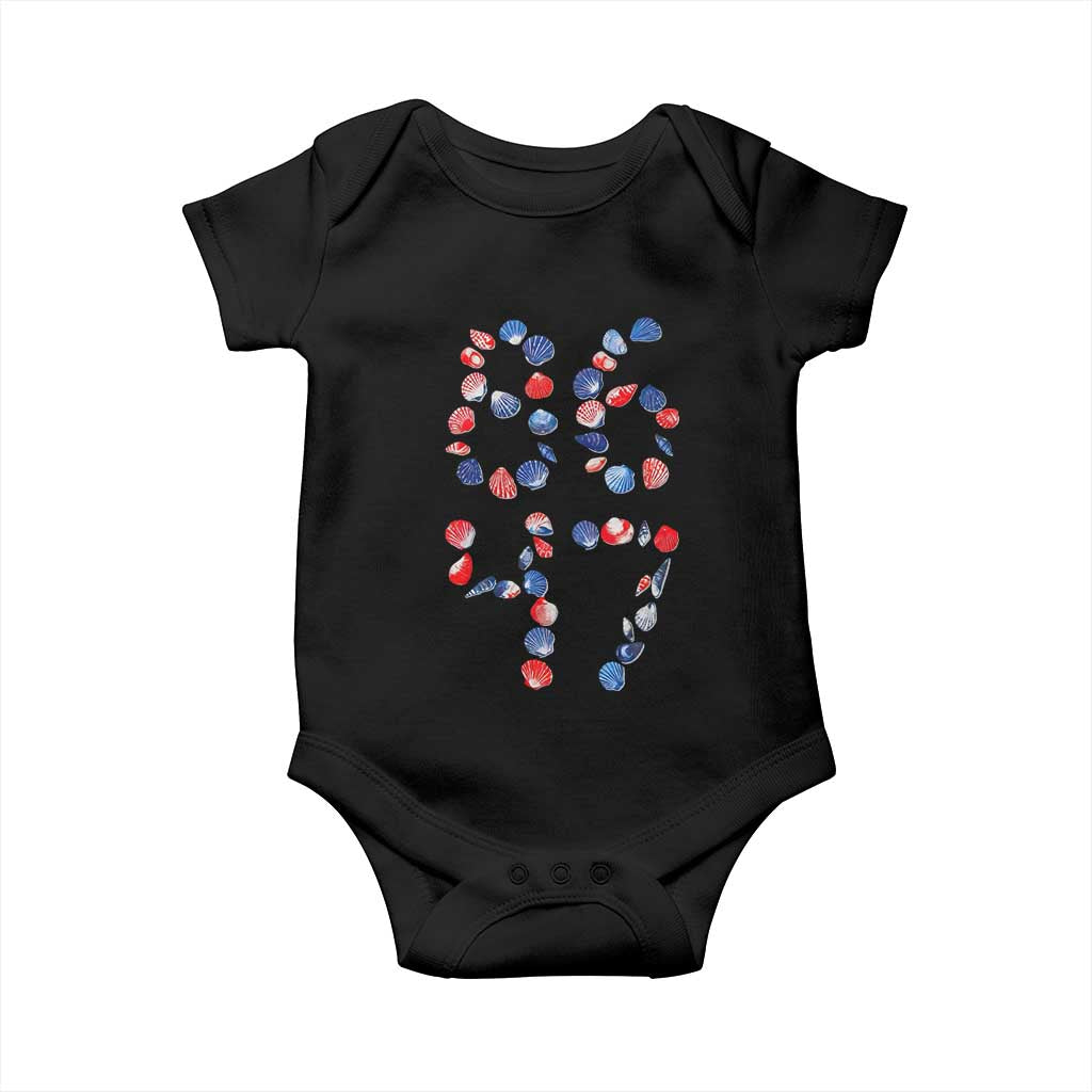 Red White Blue Seashell 8647 Baby Onesie Viral 2026 Beach Walk Satire Graphic