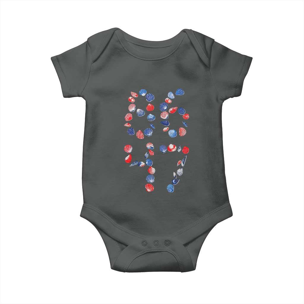 Red White Blue Seashell 8647 Baby Onesie Viral 2026 Beach Walk Satire Graphic