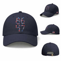 Red White Blue Seashell 8647 Baseball Cap Viral 2026 Beach Walk Satire Graphic