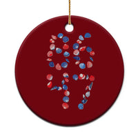 Red White Blue Seashell 8647 Ceramic Ornament Viral 2026 Beach Walk Satire Graphic