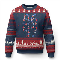Red White Blue Seashell 8647 Ugly Christmas Sweater Viral 2026 Beach Walk Satire Graphic