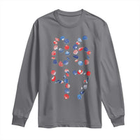 Red White Blue Seashell 8647 Long Sleeve Shirt Viral 2026 Beach Walk Satire Graphic
