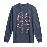 Red White Blue Seashell 8647 Long Sleeve Shirt Viral 2026 Beach Walk Satire Graphic