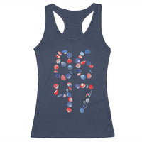 Red White Blue Seashell 8647 Racerback Tank Top Viral 2026 Beach Walk Satire Graphic