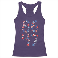 Red White Blue Seashell 8647 Racerback Tank Top Viral 2026 Beach Walk Satire Graphic
