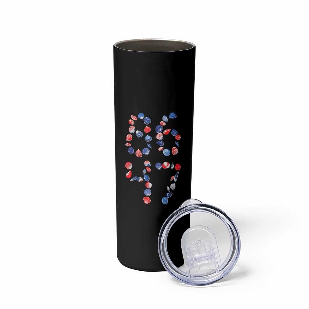 Red White Blue Seashell 8647 Skinny Tumbler Viral 2026 Beach Walk Satire Graphic