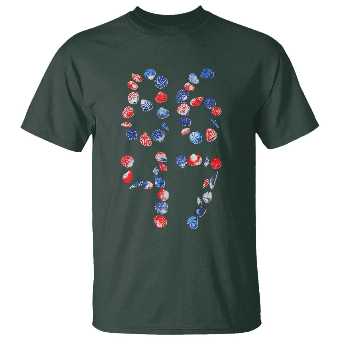 Red White Blue Seashell 8647 T Shirt Viral 2026 Beach Walk Satire Graphic