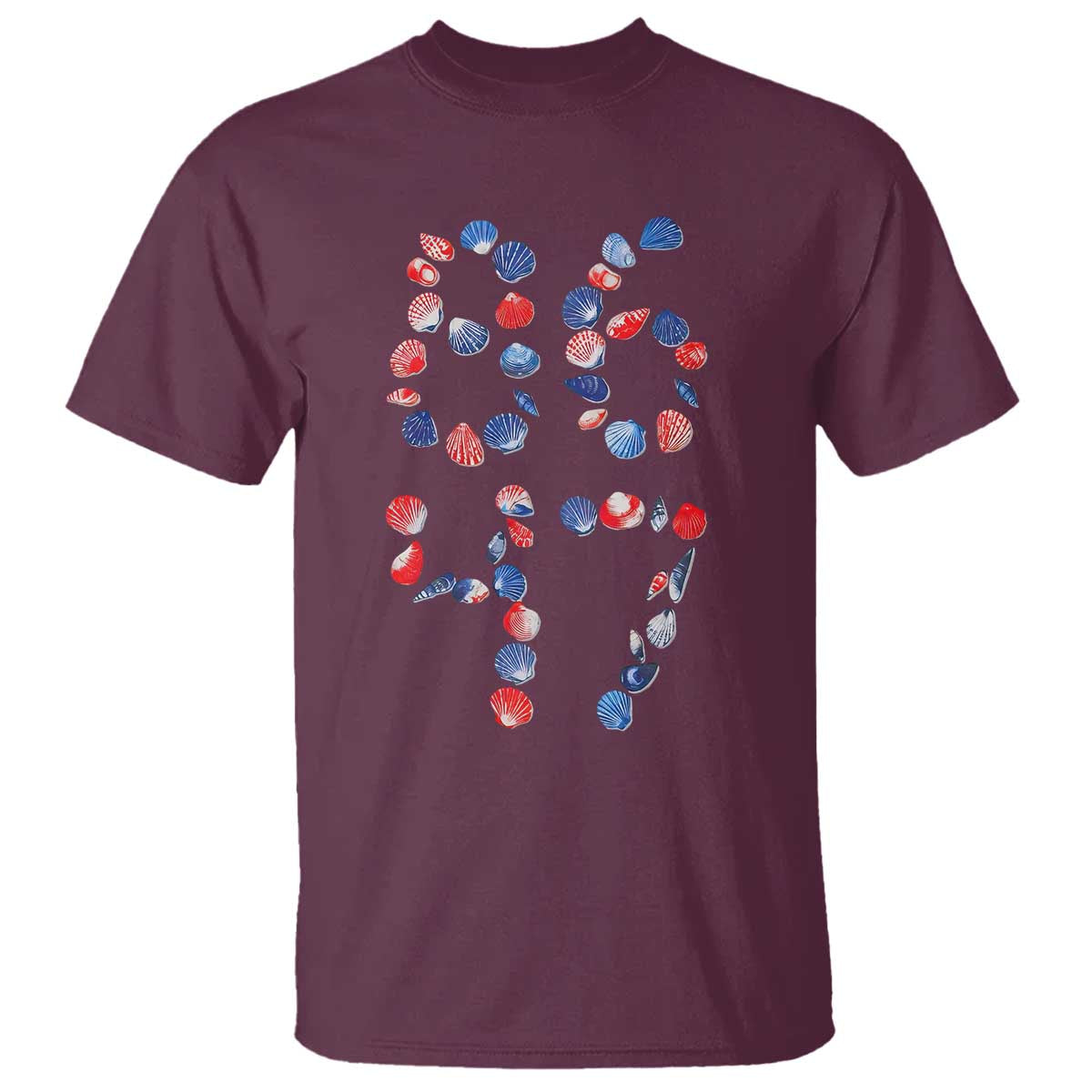 Red White Blue Seashell 8647 T Shirt Viral 2026 Beach Walk Satire Graphic