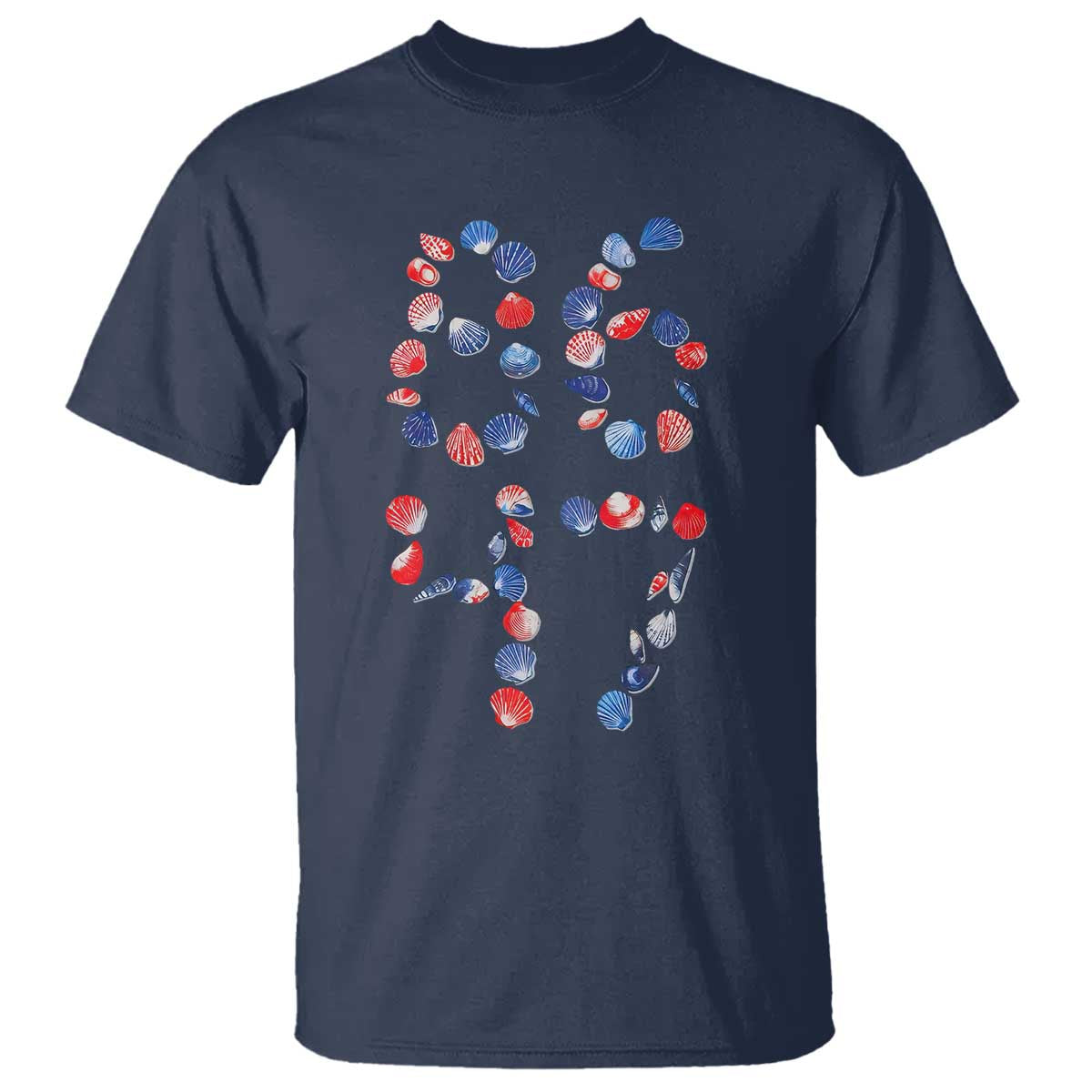 Red White Blue Seashell 8647 T Shirt Viral 2026 Beach Walk Satire Graphic