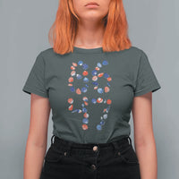 Red White Blue Seashell 8647 T Shirt For Women Viral 2026 Beach Walk Satire Graphic
