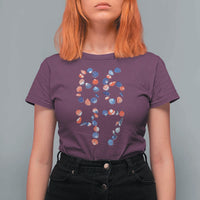 Red White Blue Seashell 8647 T Shirt For Women Viral 2026 Beach Walk Satire Graphic