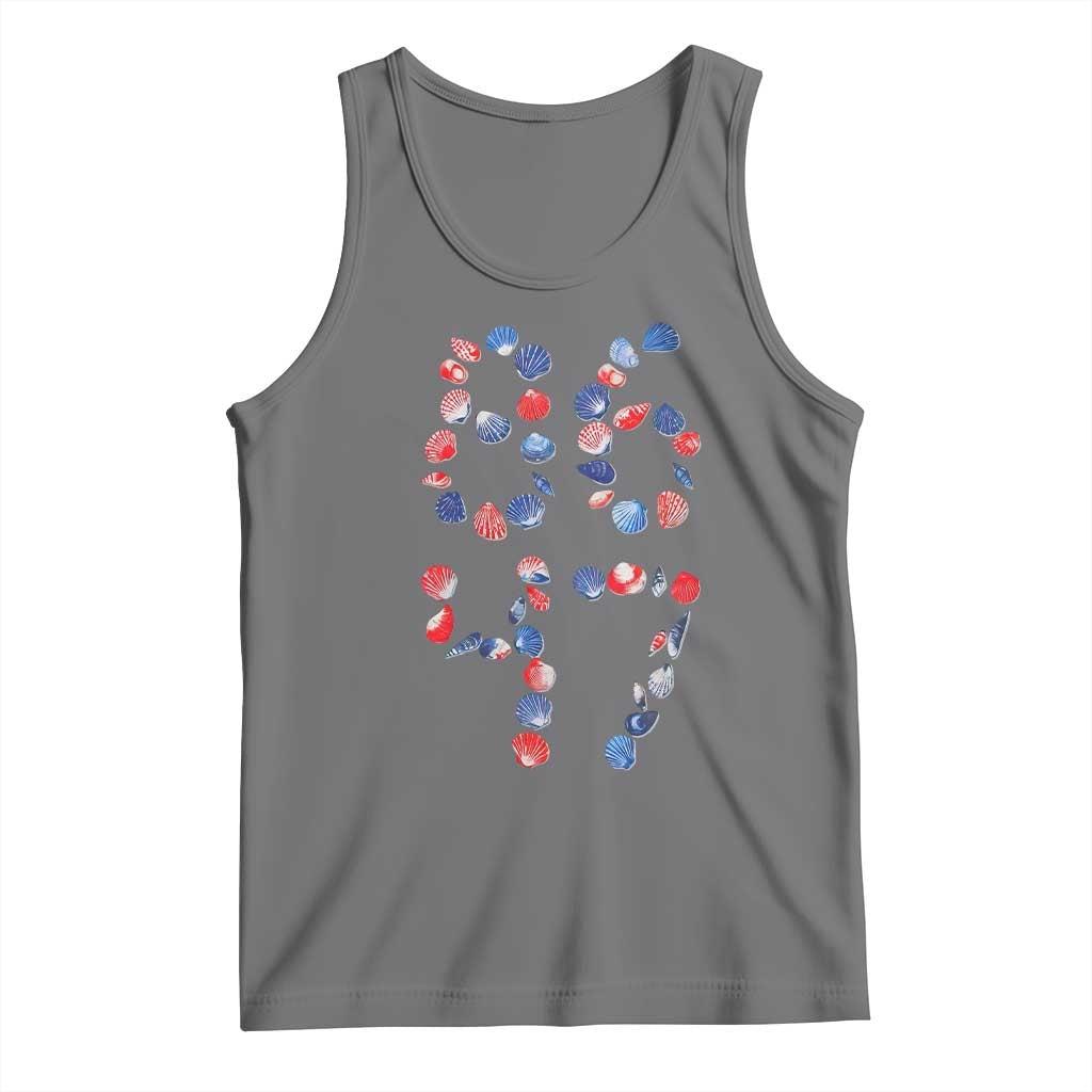 Red White Blue Seashell 8647 Tank Top Viral 2026 Beach Walk Satire Graphic