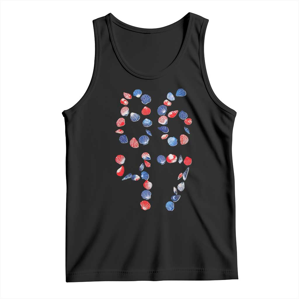 Red White Blue Seashell 8647 Tank Top Viral 2026 Beach Walk Satire Graphic